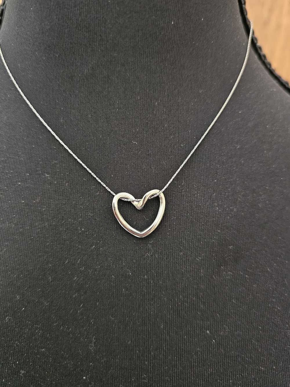 Silver Open Heart Pendant Necklace - Women Jewelry
